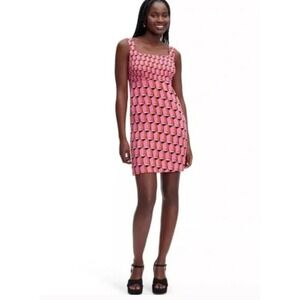 Diane Von Furstenberg Pink and Black Mini Dress